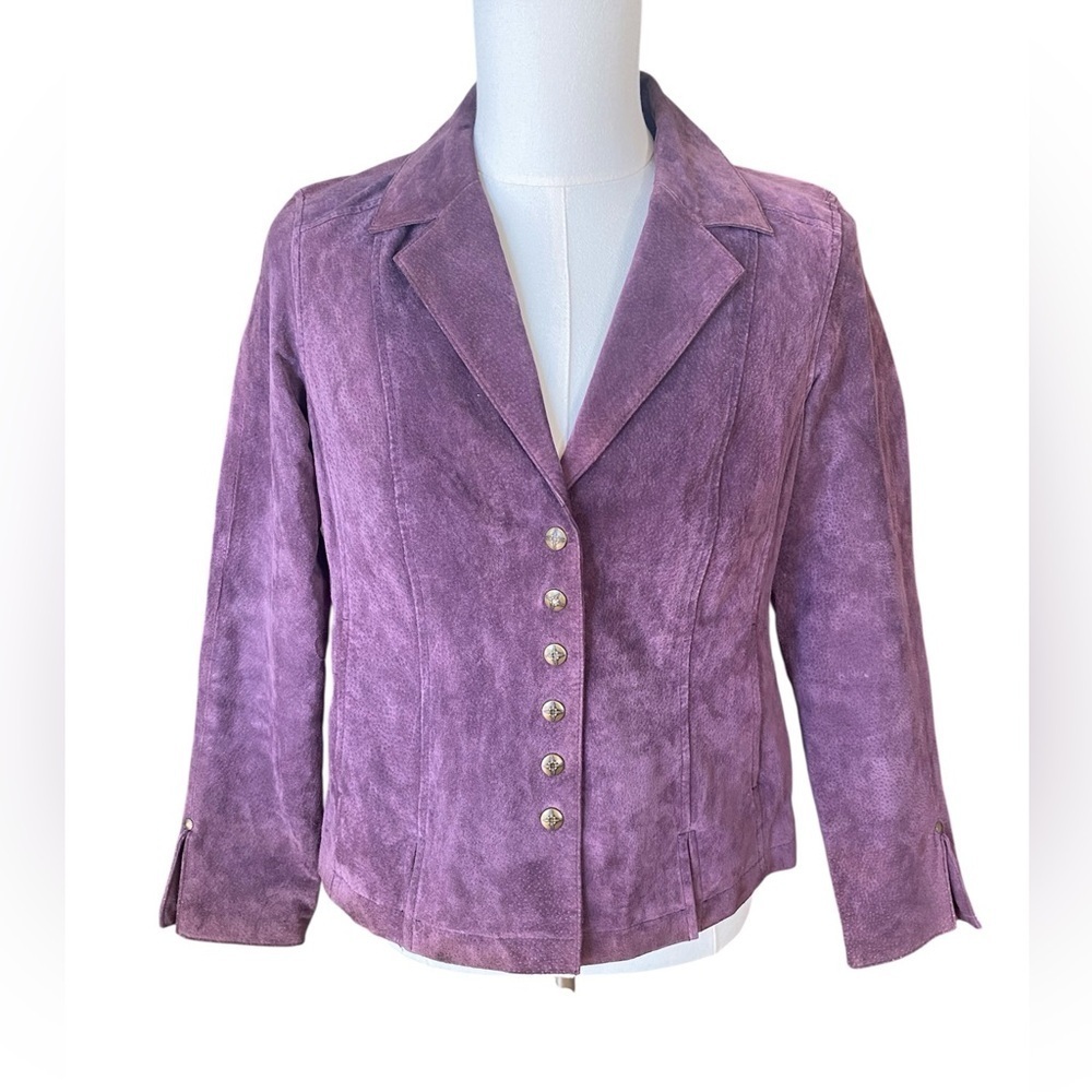 Live a Little plum leather jacket SZ M